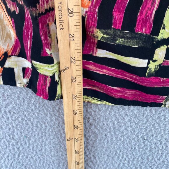 Chicos Top Womens 1 US Medium Multicolor Sleeveless Ruched Neck Blouse Casual - Picture 8 of 10